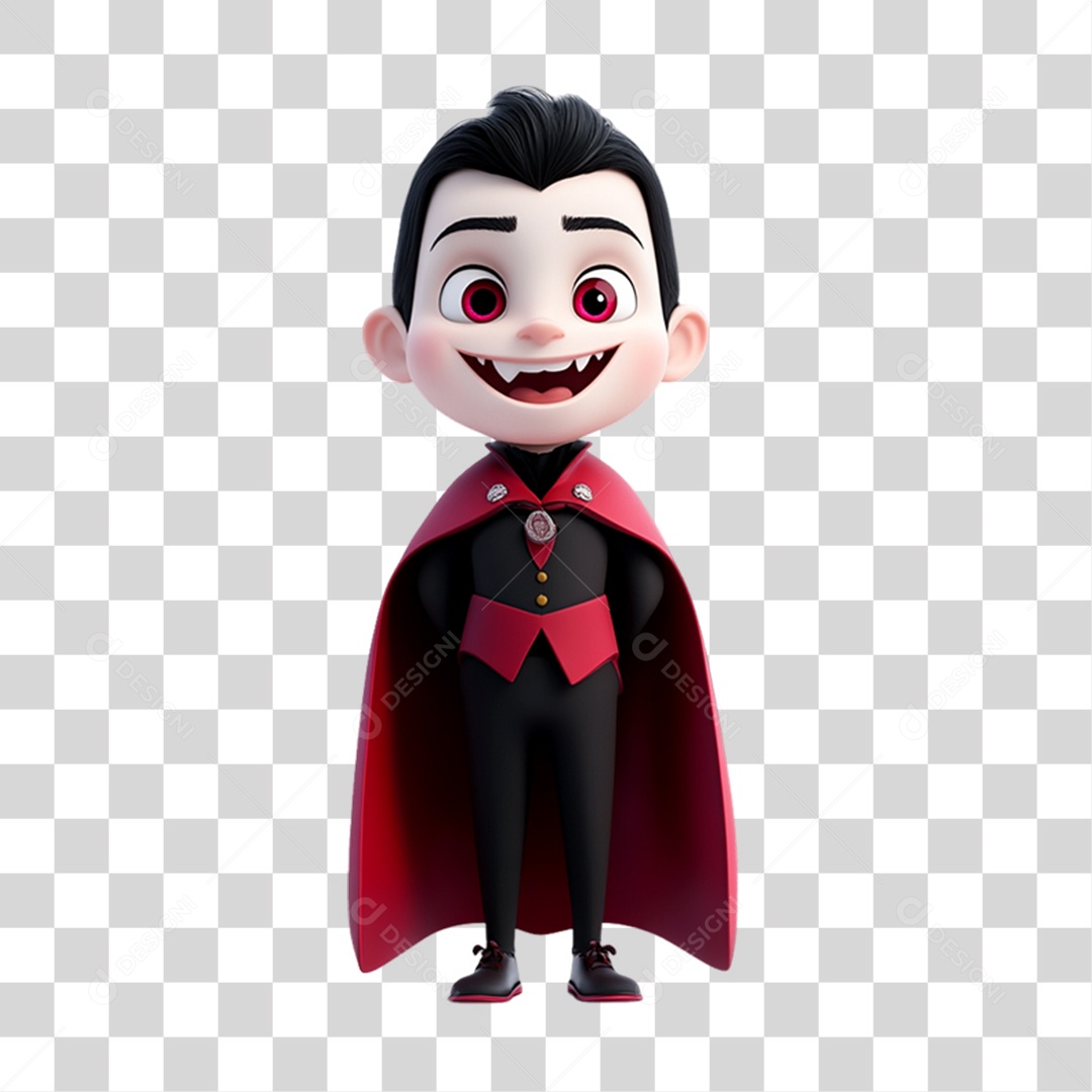 Elemento 3D Personagem de Halloween Vampiro PNG Transparente