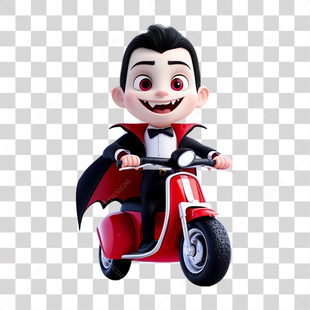 Elemento 3D Personagem de Halloween Drácula PNG Transparente