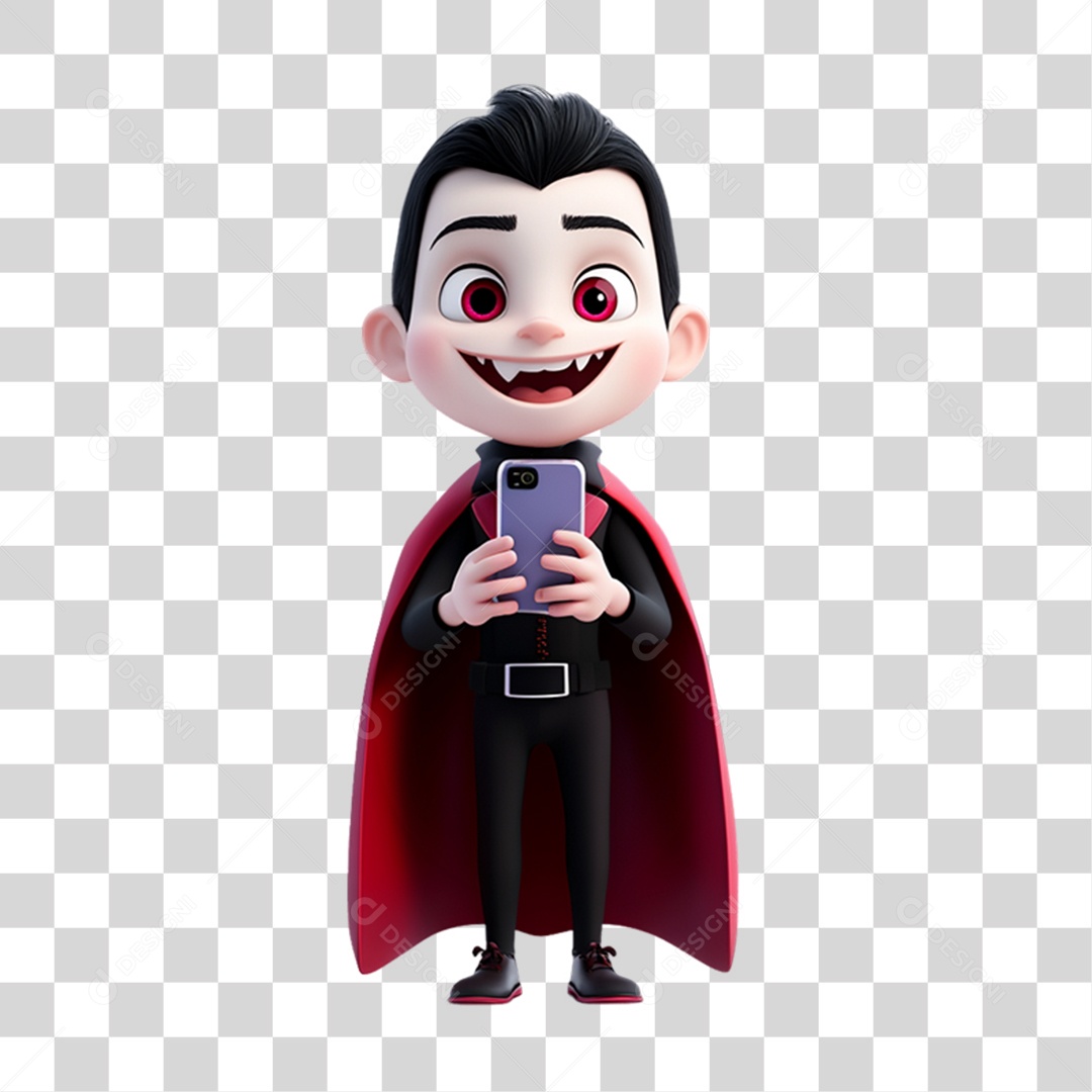 Elemento 3D Personagem de Halloween Drácula PNG Transparente