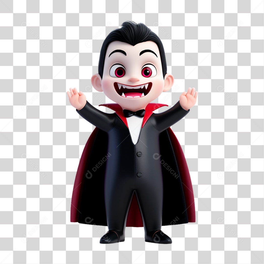 Elemento 3D Personagem de Halloween Drácula PNG Transparente