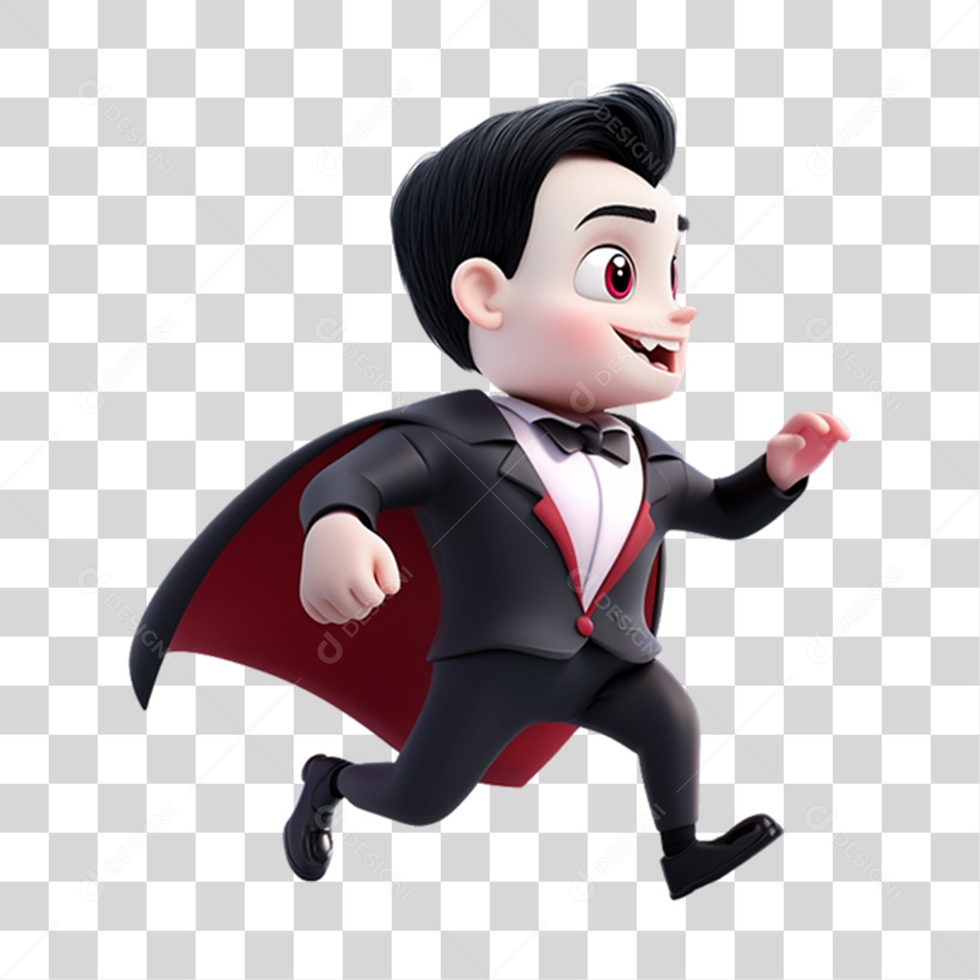 Elemento 3D Personagem de Halloween Drácula PNG Transparente