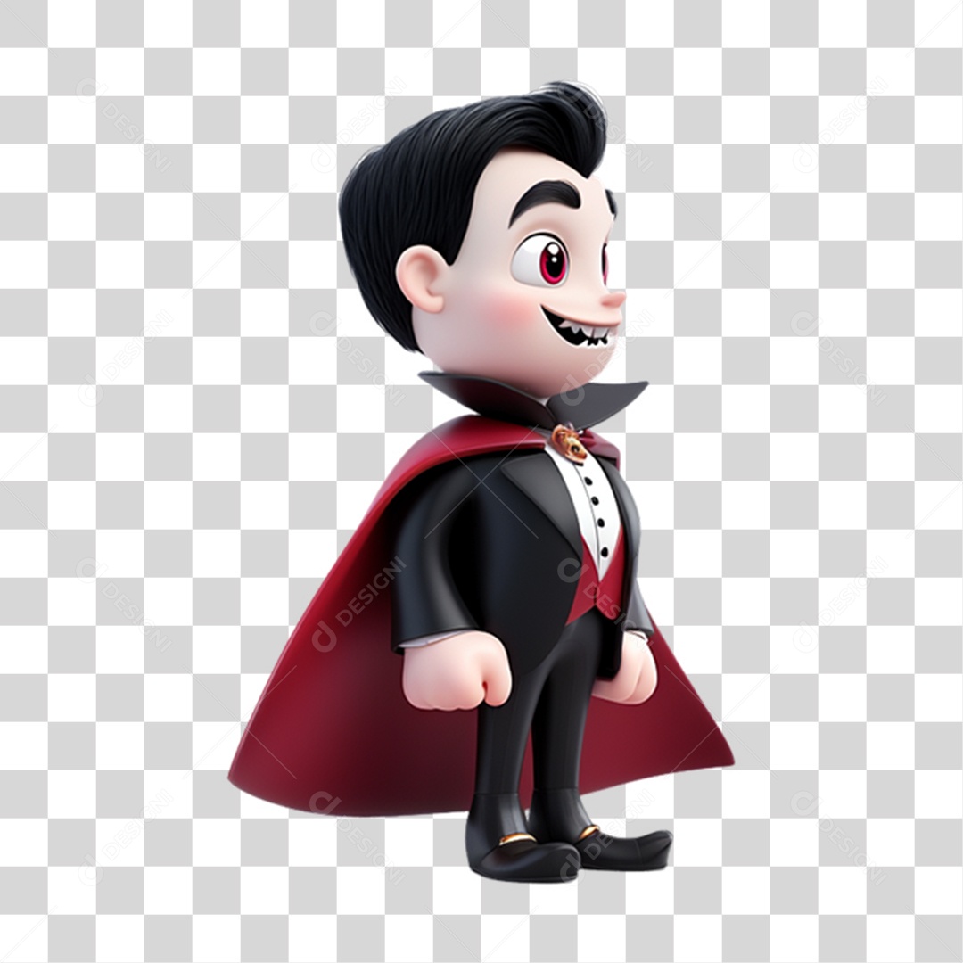 Elemento 3D Personagem de Halloween Drácula PNG Transparente