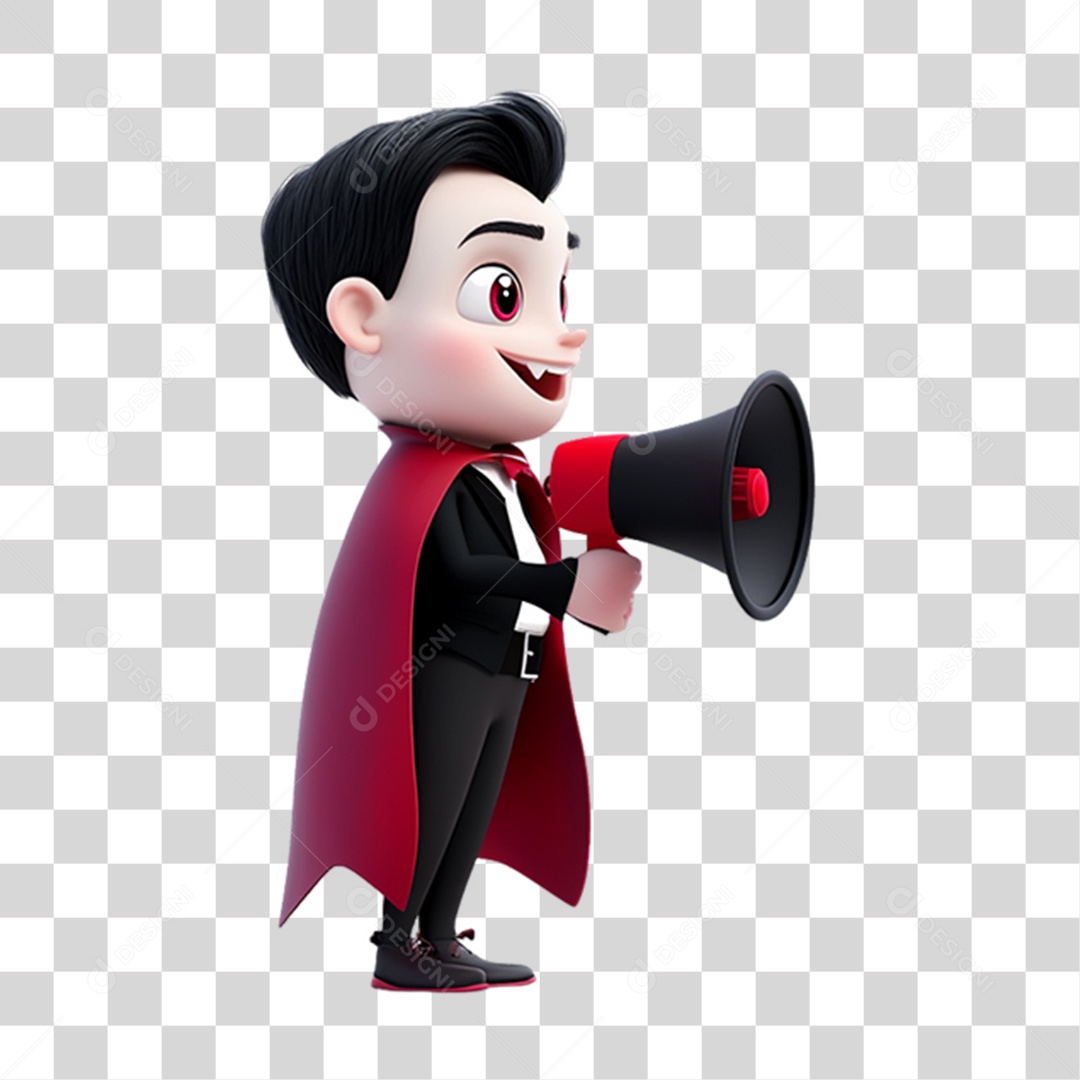 Elemento 3D Personagem de Halloween Drácula PNG Transparente