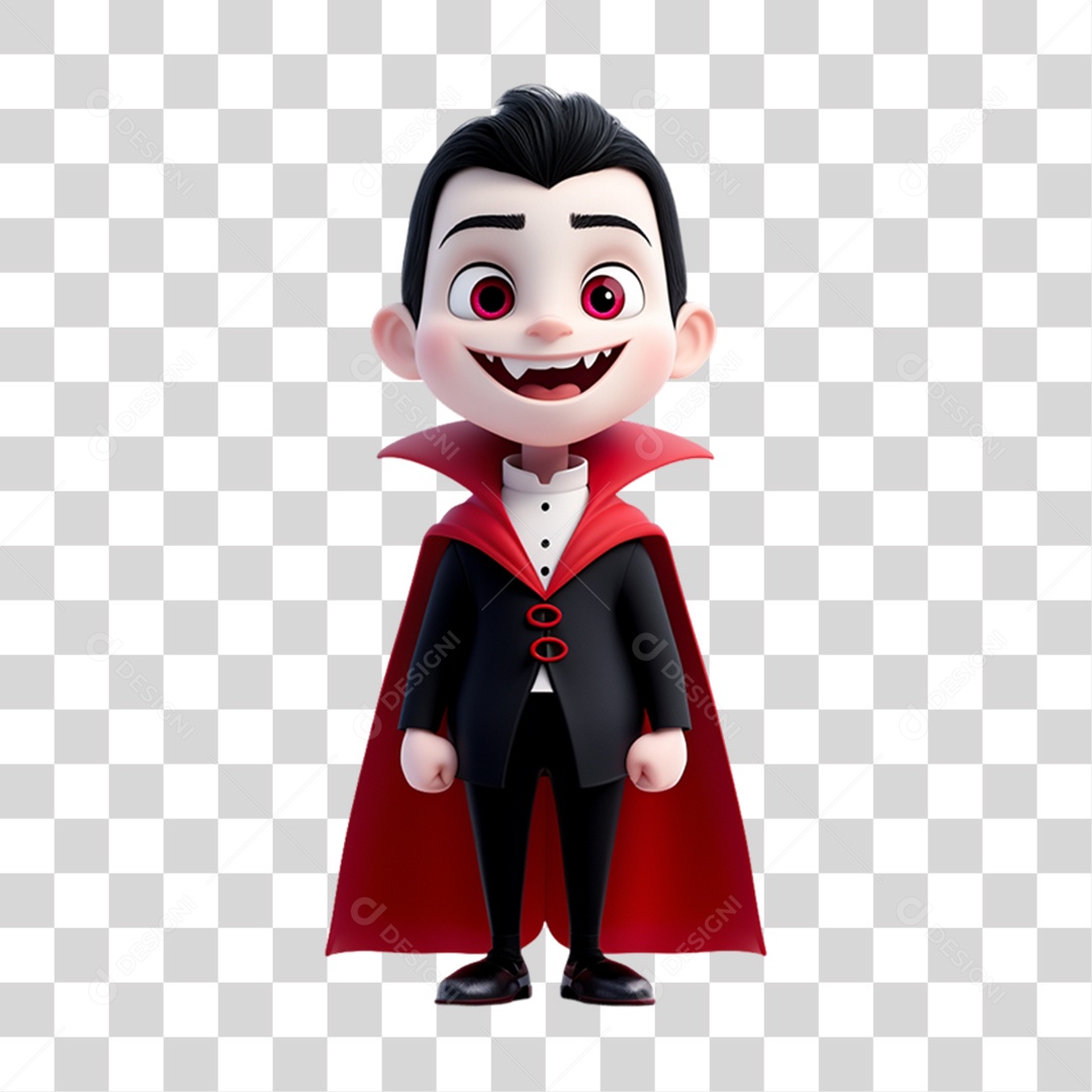 Elemento 3D Personagem de Halloween Drácula PNG Transparente