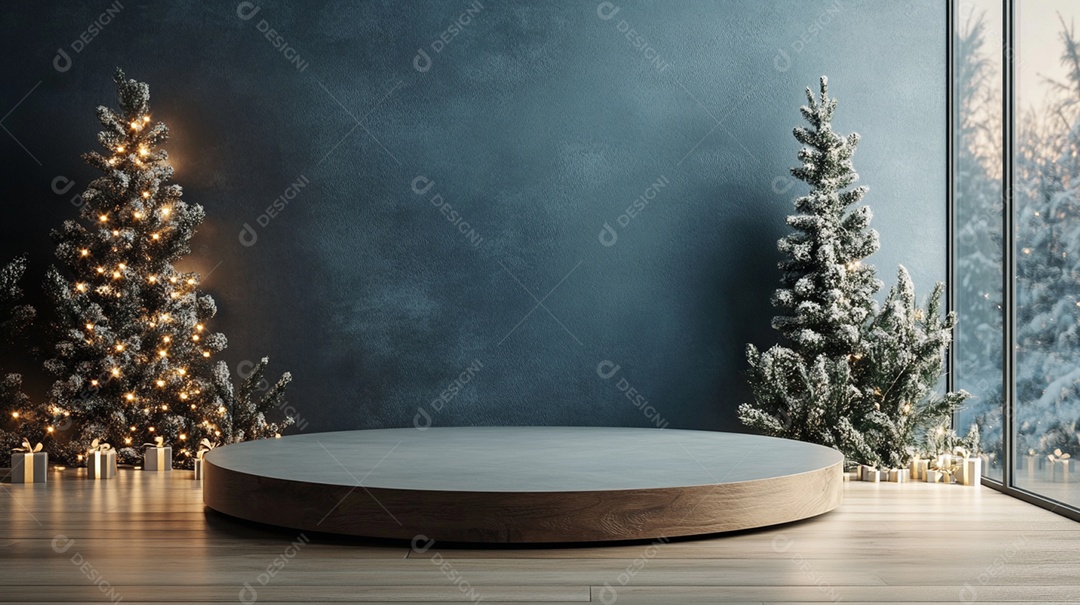 Fundo de cor única de pódio de produto vazio