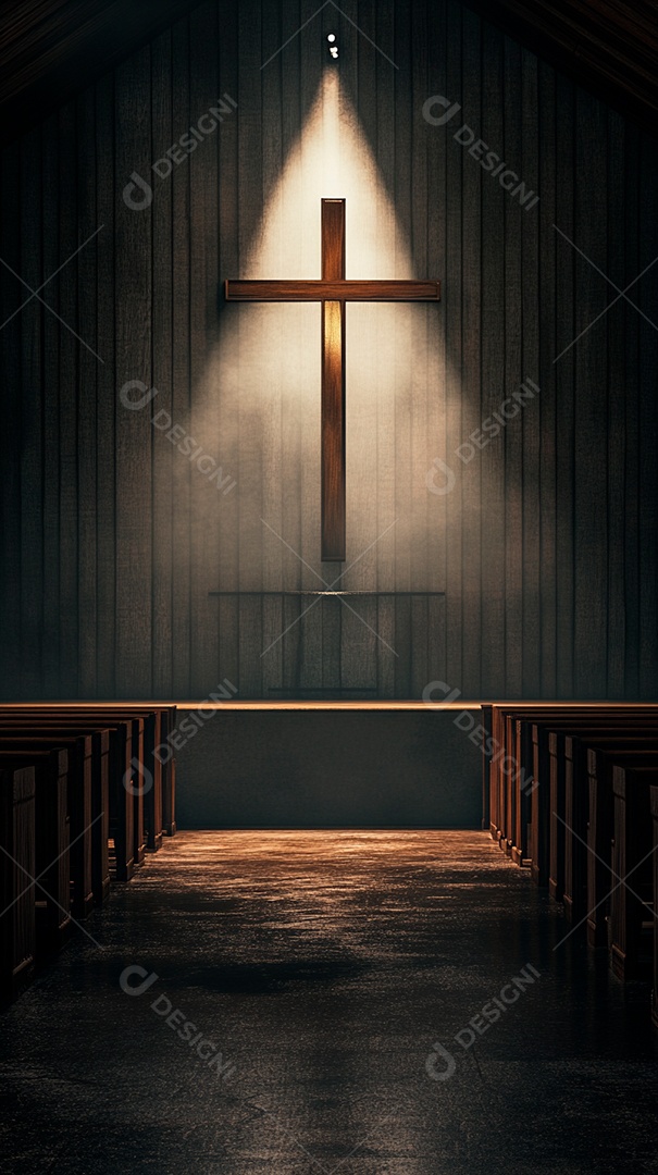 Retrato realista de igreja vazia