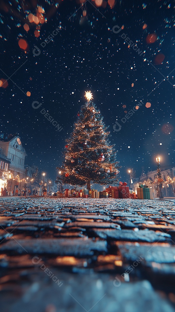 Esquema de cores azul ao ar livre céu estrelado Natal