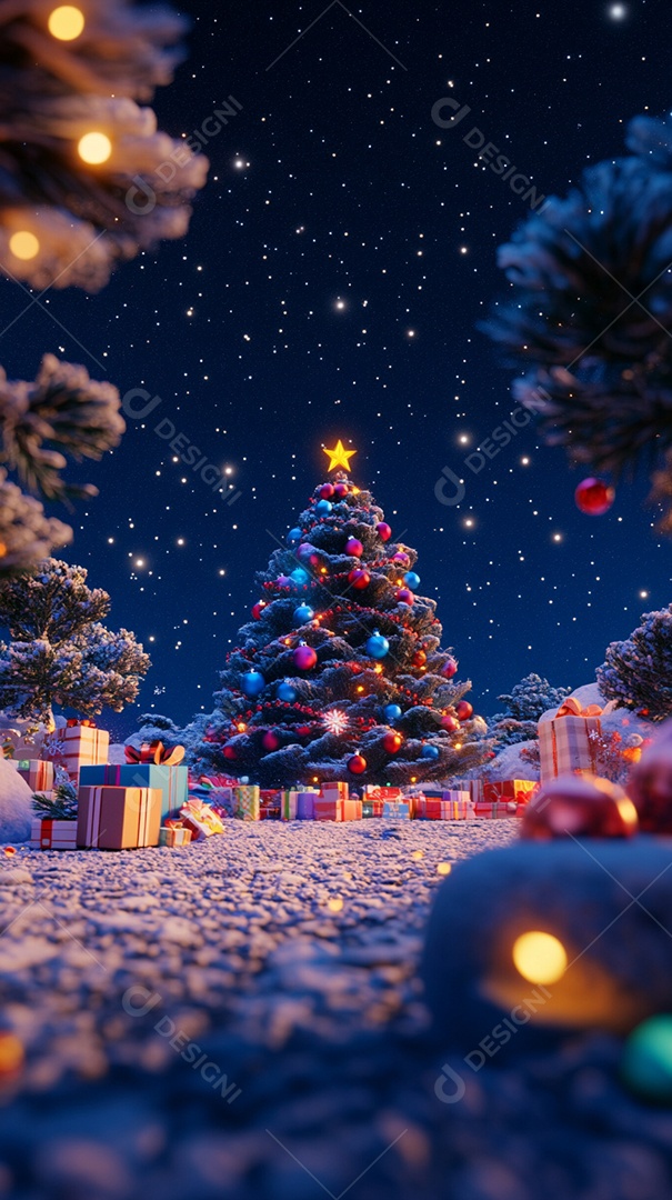 Esquema de cores azul ao ar livre céu estrelado Natal