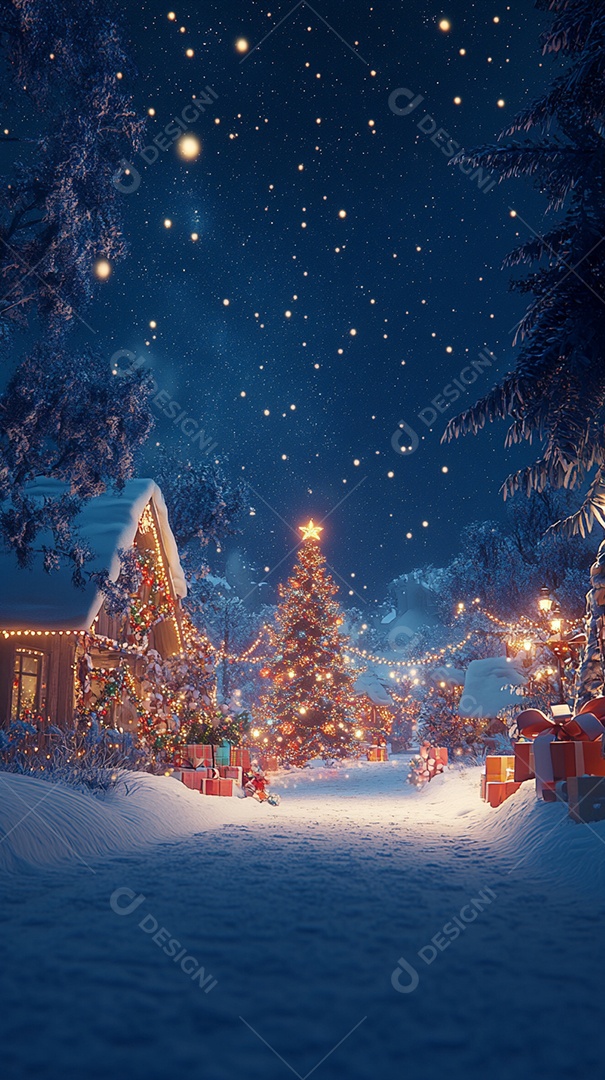 Esquema de cores azul ao ar livre céu estrelado Natal