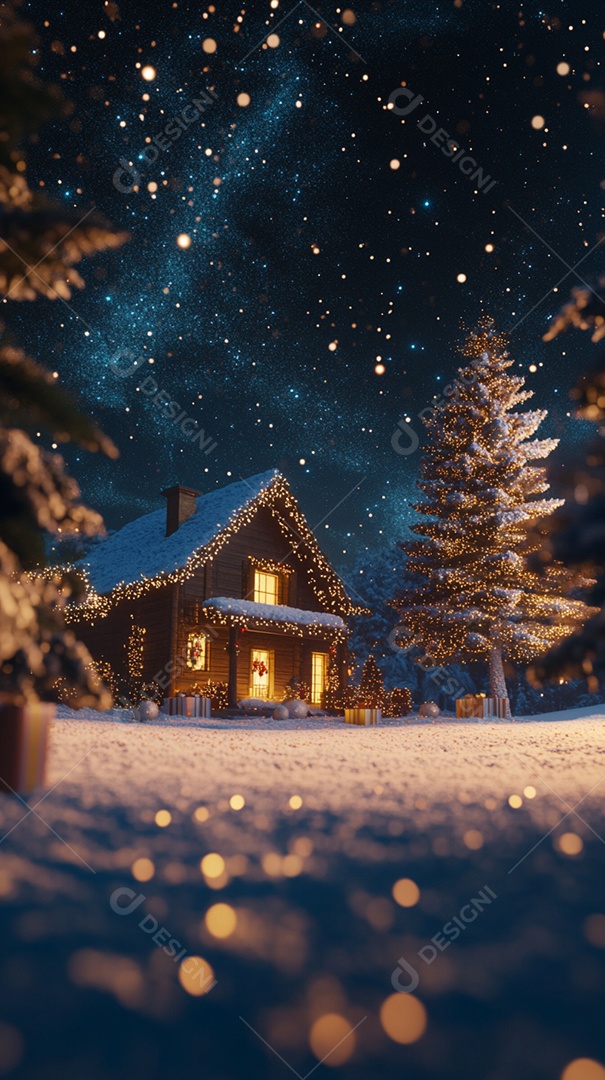 Esquema de cores azul ao ar livre céu estrelado Natal