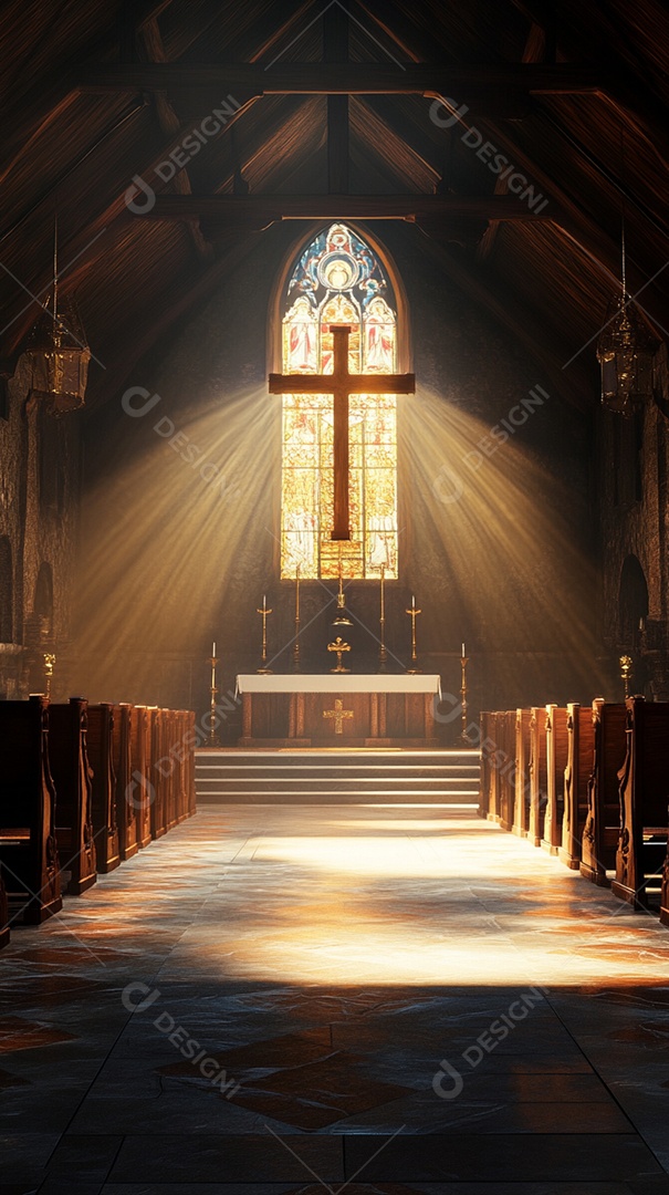 Retrato realista de igreja vazia