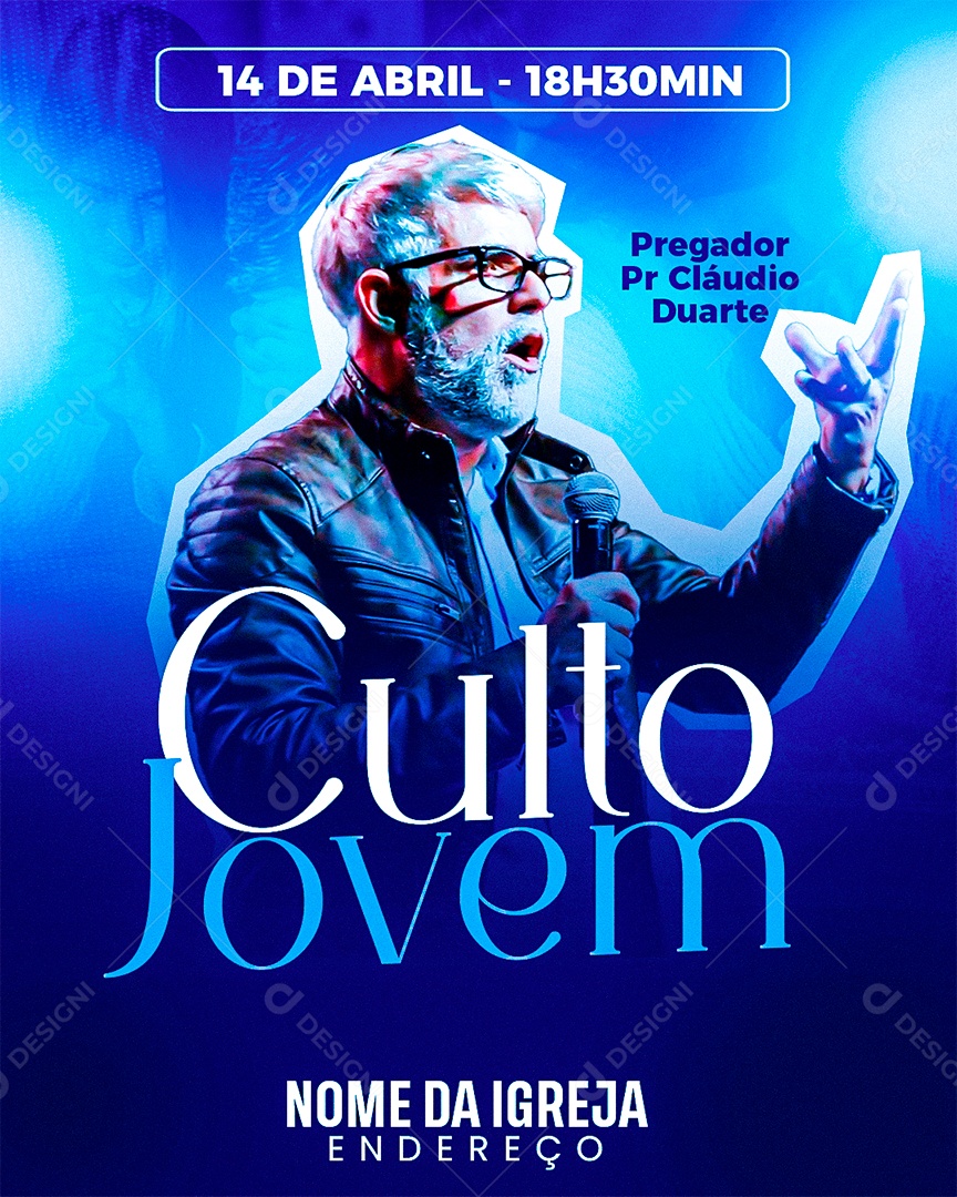 Culto Jovem Social Media PSD Editável