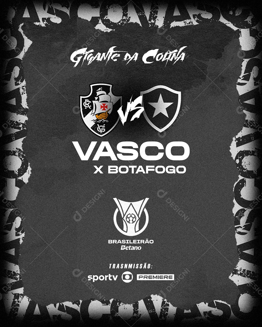Feed Flyer Futebol Brasileirão Vasco X Botafogo Social Media PSD Editável