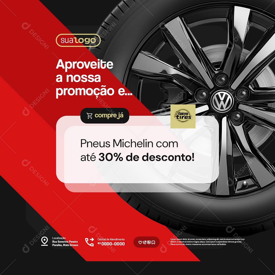 Loja de Pneus Aproveite a Nossa Promoção Social Media PSD Editável