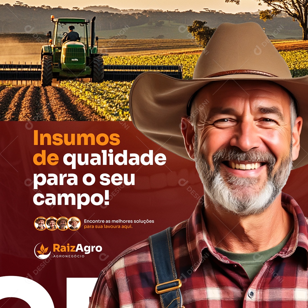 Agro Insumos de Qualidade para o Seu Campo Social Media PSD Editável