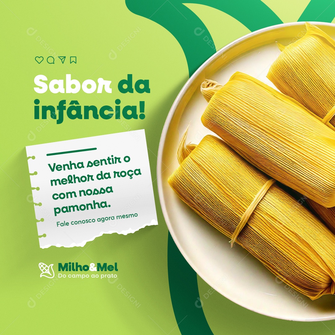 Pamonharia Sabor da Infância Social Media PSD Editável