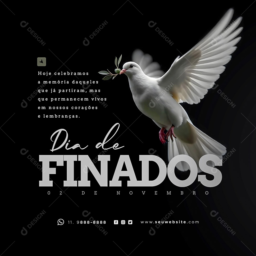 Dia de Finados 02 de Novembro Social Media PSD Editável
