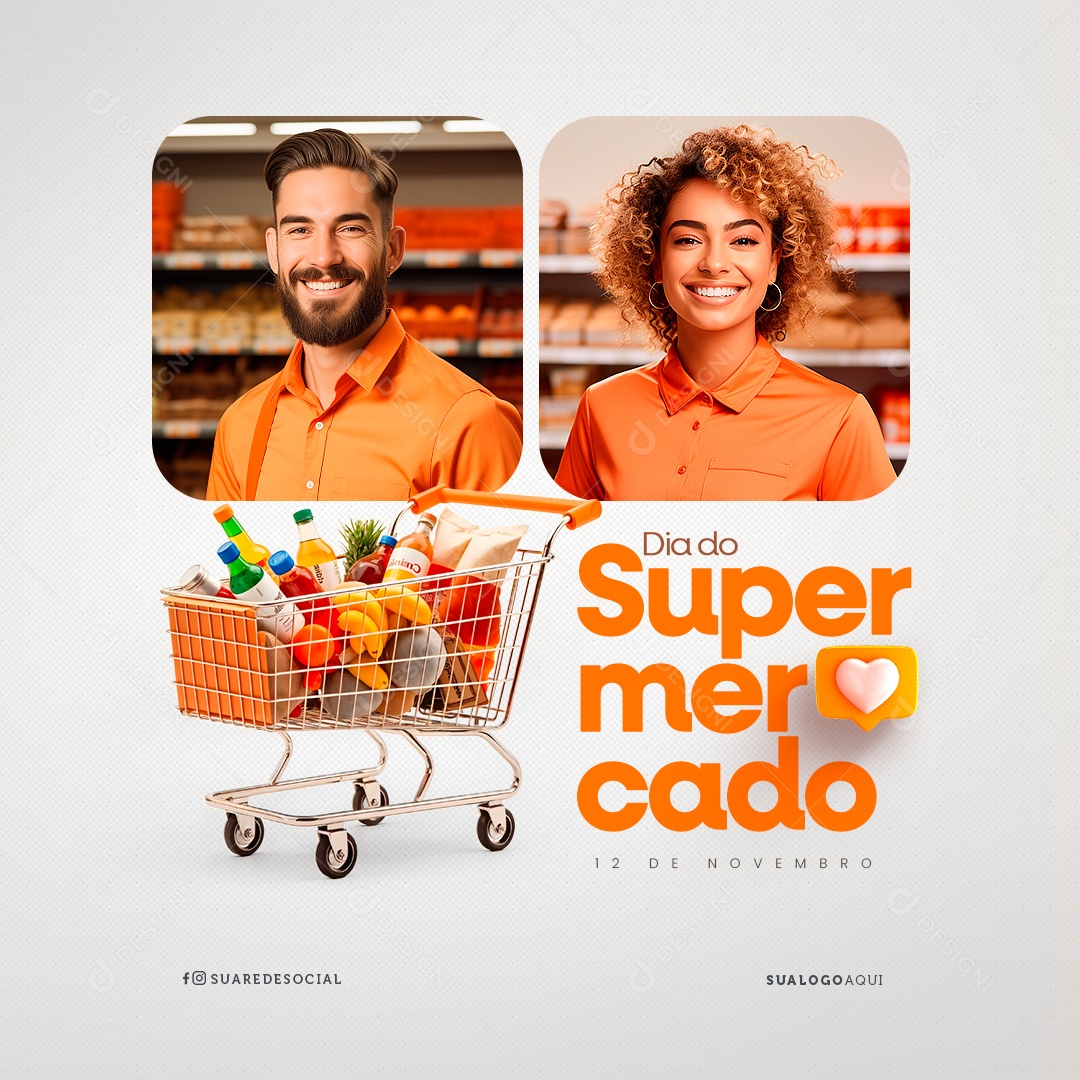 Dia Do Supermercado 12 de Novembro Social Media PSD Editável