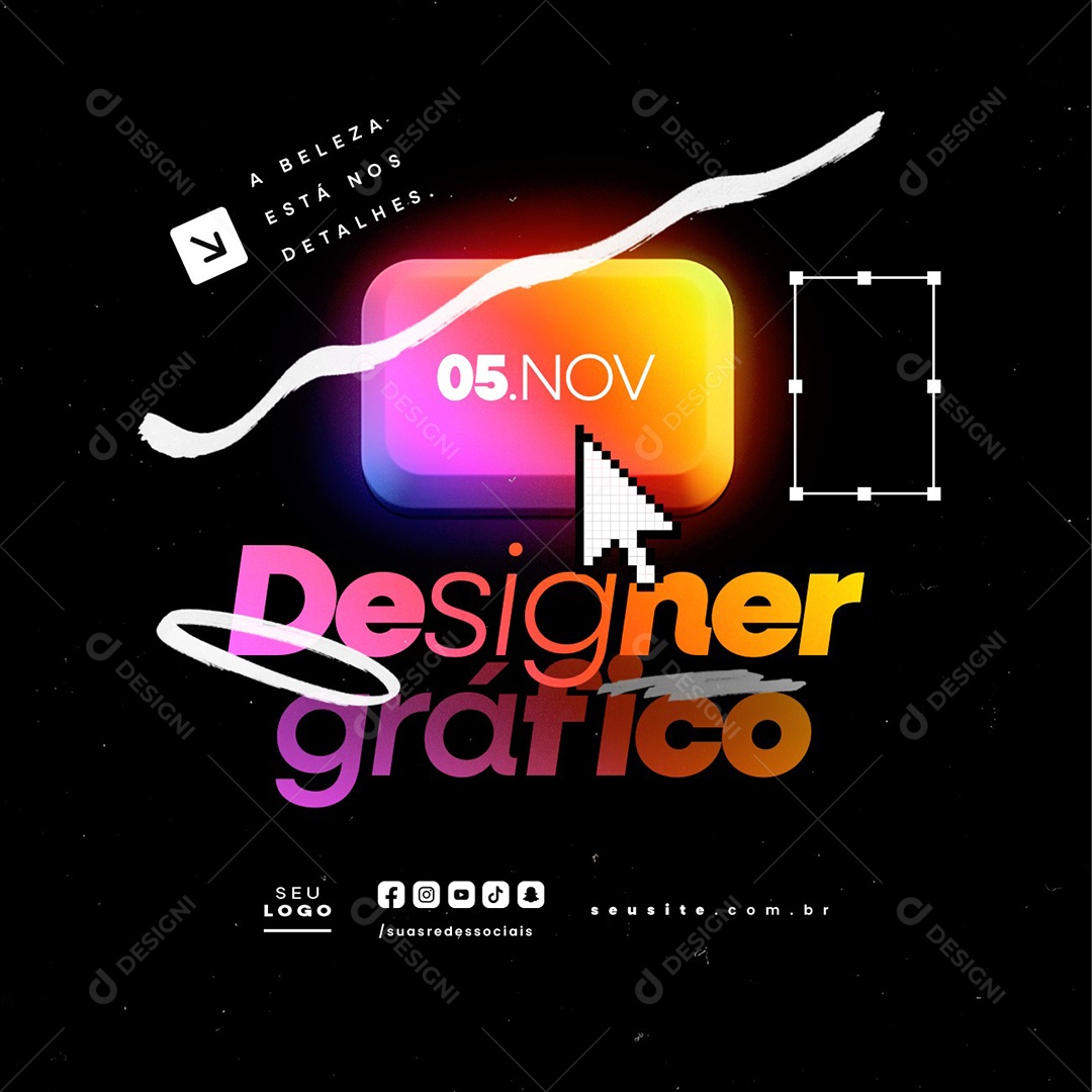 Dia do Designer Gráfico 05 de Novembro Social Media PSD Editável