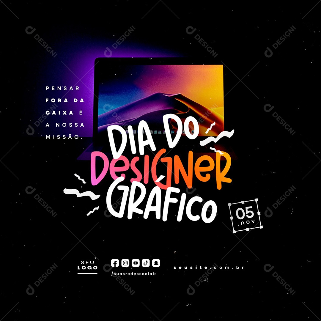 Social Media Dia do Designer Gráfico 05 de Novembro PSD Editável