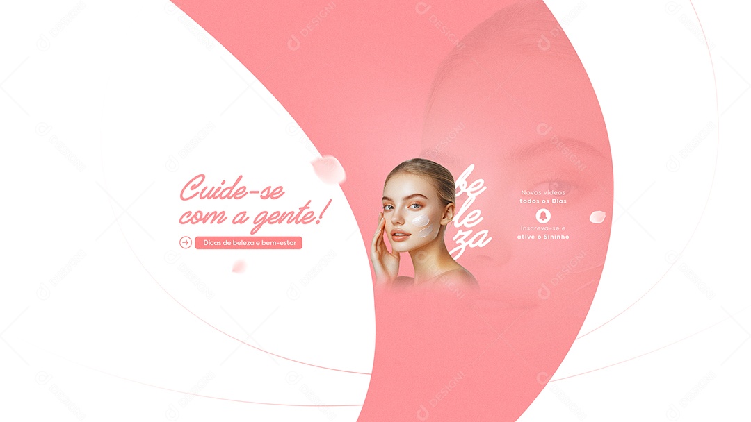 Capa do Youtube Estética Maquiadora Cuide se Com a Gente Social Media PSD Editável