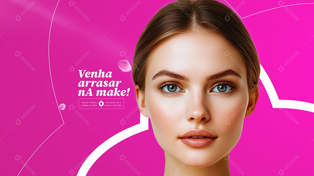 Capa do Youtube Maquiadora Venha Arrasar na Make Social Media PSD Editável