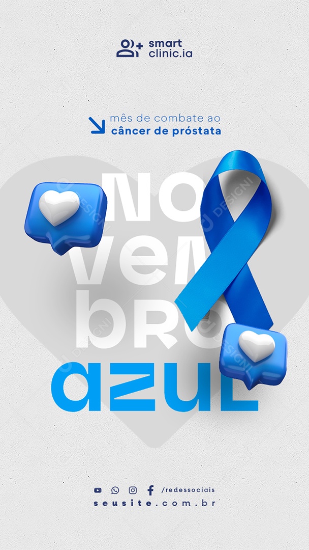 Story Social Media Novembro Azul Mês de Combate ao Câncer de Próstata PSD Editável