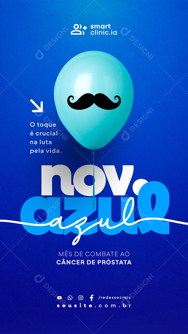 Story Novembro Azul Mês de Combate ao Câncer de Próstata Social Media PSD Editável