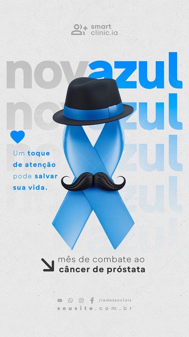 Story Novembro Azul Mês de Combate ao Câncer de Próstata Social Media PSD Editável