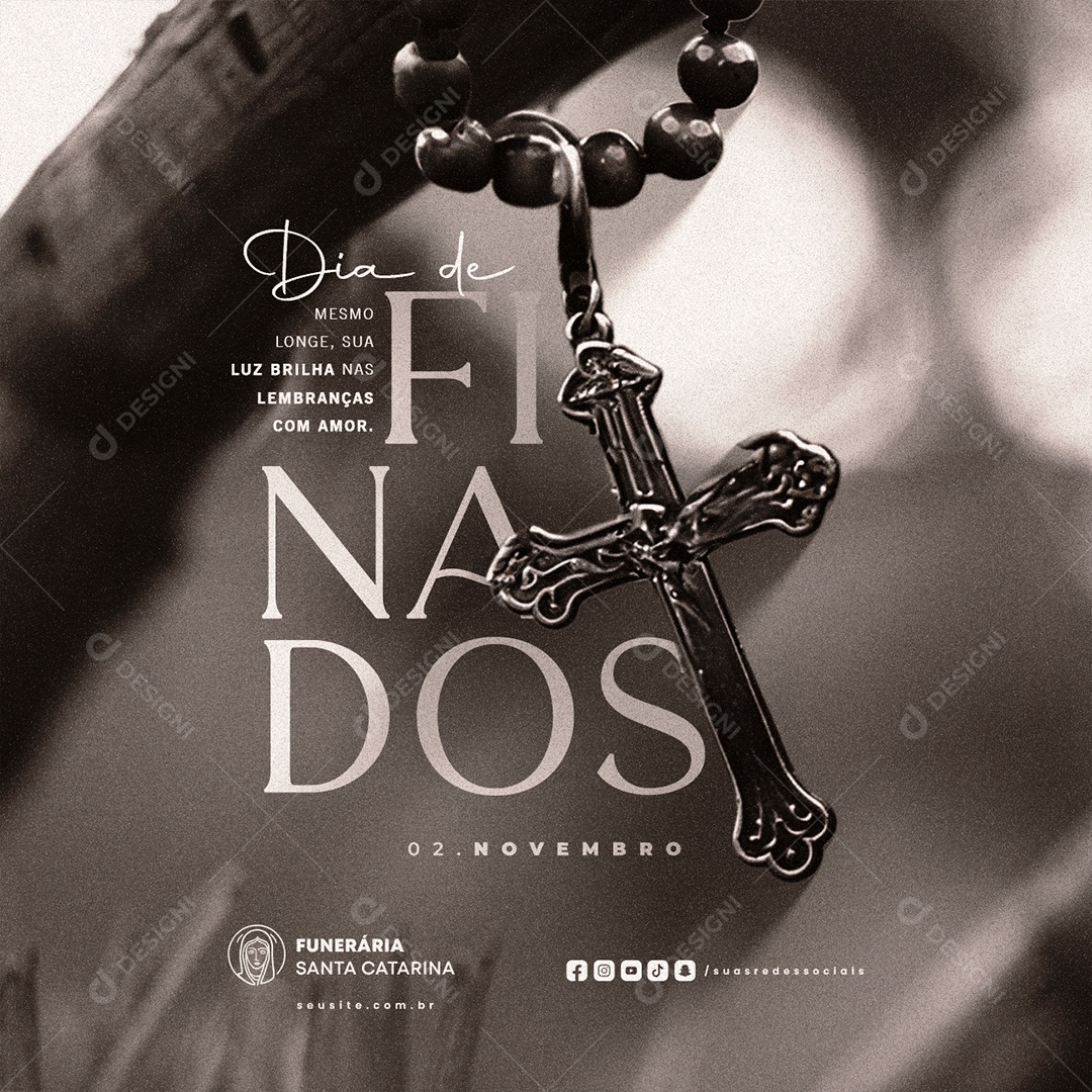 Dia de Finados 02 de Novembro Mesmo Longe Social Media PSD Editável