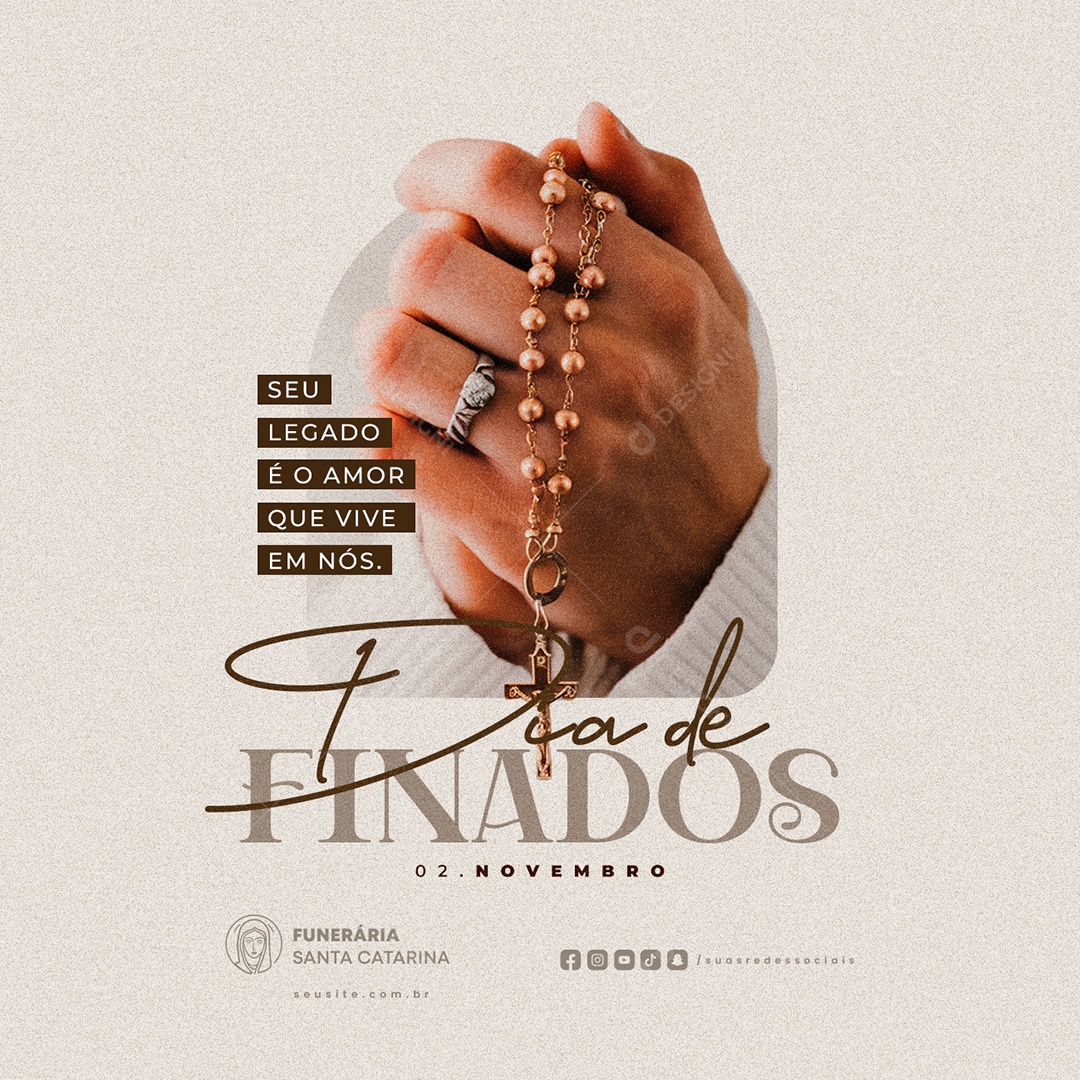 Dia de Finados 02 de Novembro Seu Legado é o Amor Social Media PSD Editável