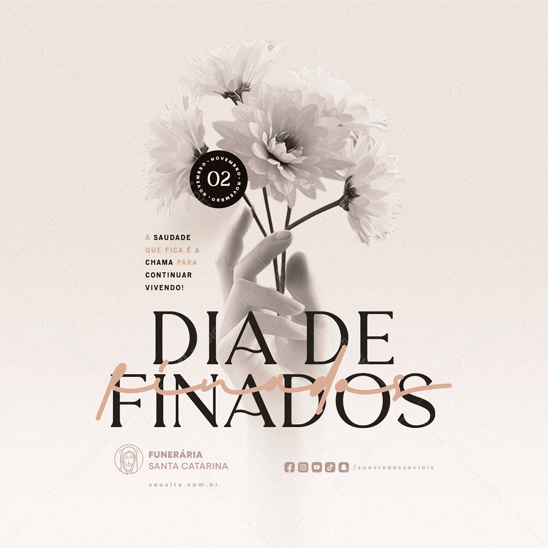 Dia de Finados 02 de Novembro Social Media PSD Editável