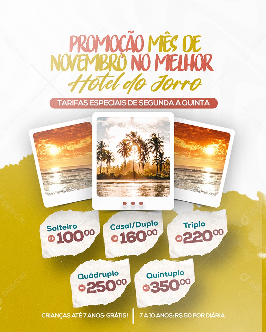 Promoção Mês de Novembro Agência de Viagens Social Media PSD Editável