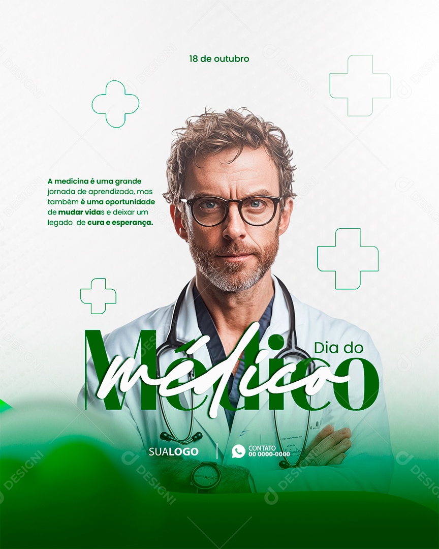 Feliz Dia do Médico 18 de Outubro Social Media PSD Editável