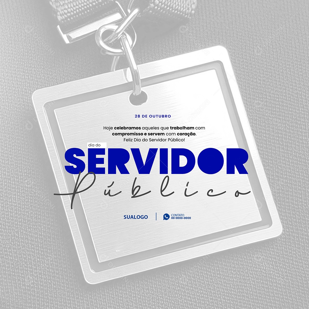 Dia do Servidor Público 28 de Outubro Parabéns Social Media PSD Editável