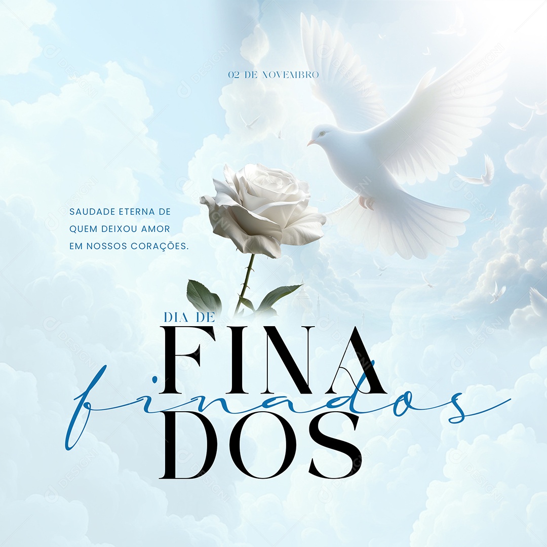 Dia de Finados 02 de Novembro Saudade Eterna De Quem Deixou Amor Em Nossos Corações    Social Media PSD Editável