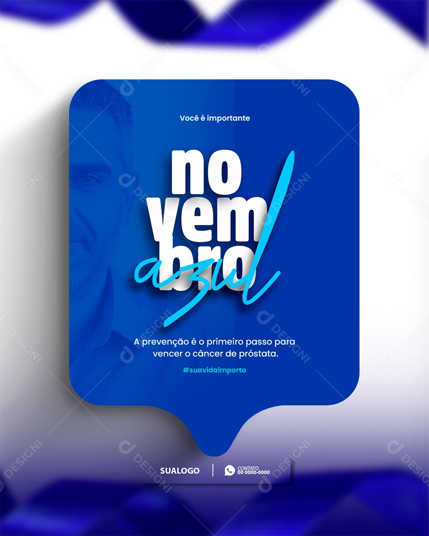 Novembro Azul A Prevenção é O Primeiro Passo Para Vencer o Câncer Social Media PSD Editável
