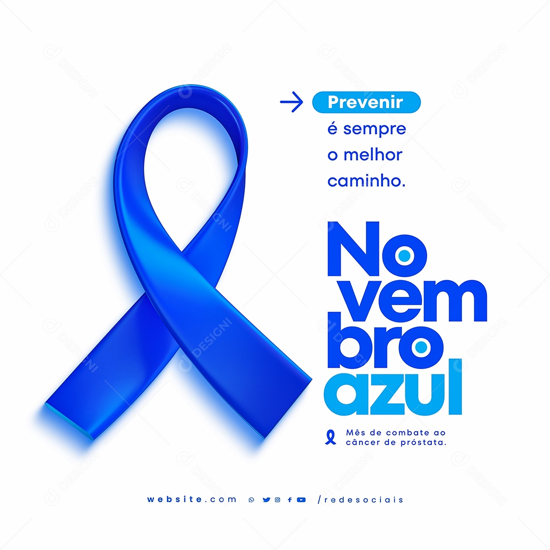 Novembro Azul Mês da Prevenção Contra o Câncer de Próstata Social Media PSD Editável