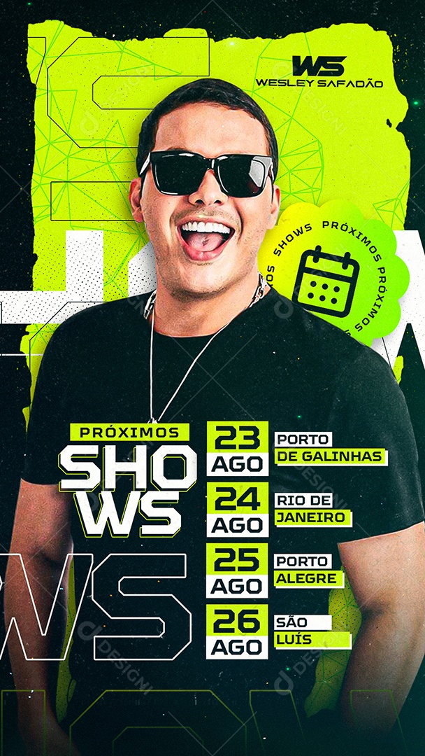 Story Flyer Próximos Shows Social Media PSD Editável