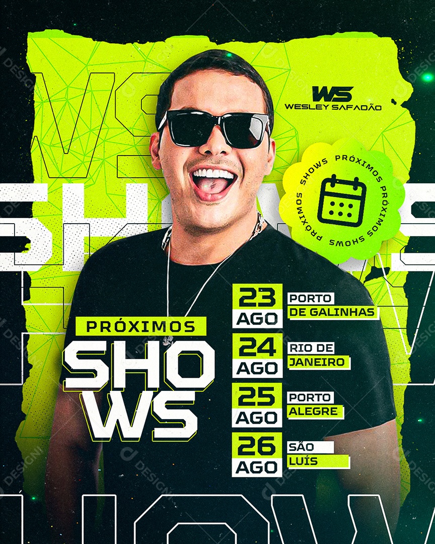 Feed Flyer Próximos Shows Social Media PSD Editável