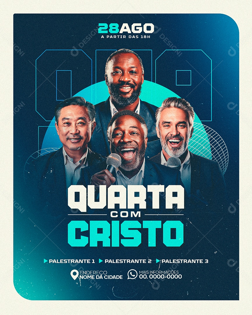 Feed Flyer Quarta Com Cristo Social Media PSD Editável