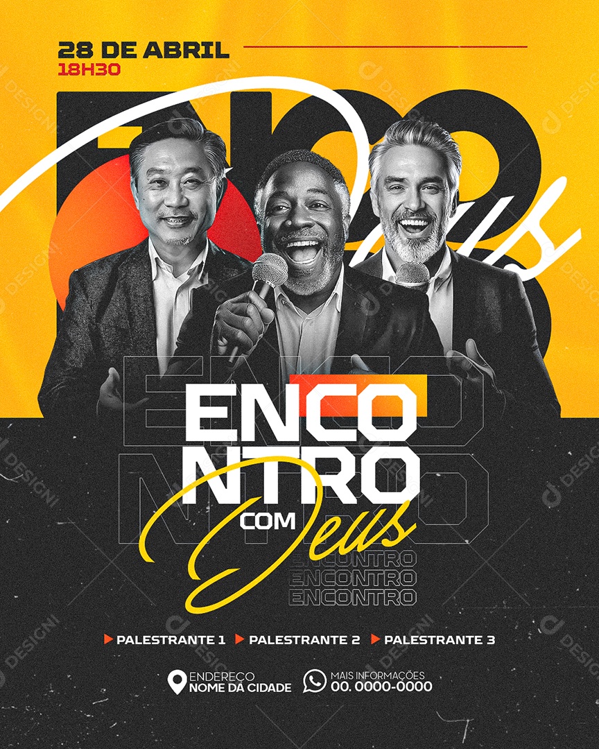 Feed Flyer Encontro Com Deus Social Media PSD Editável