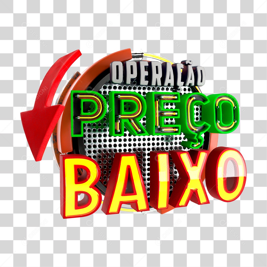 Selo 3D Operação Preço Baixo PNG Transparente