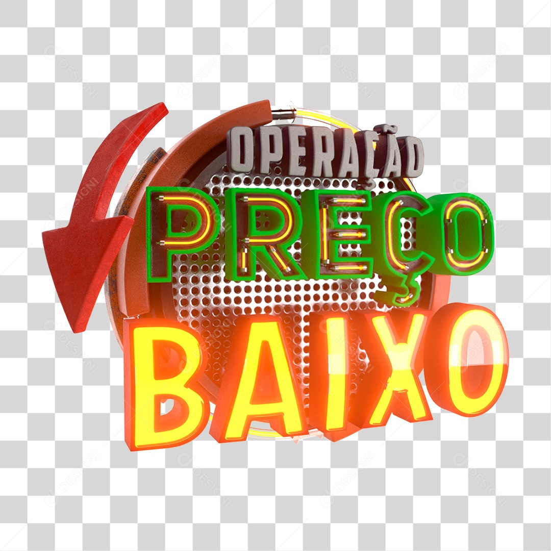 Selo 3D Operação Preço Baixo PNG Transparente