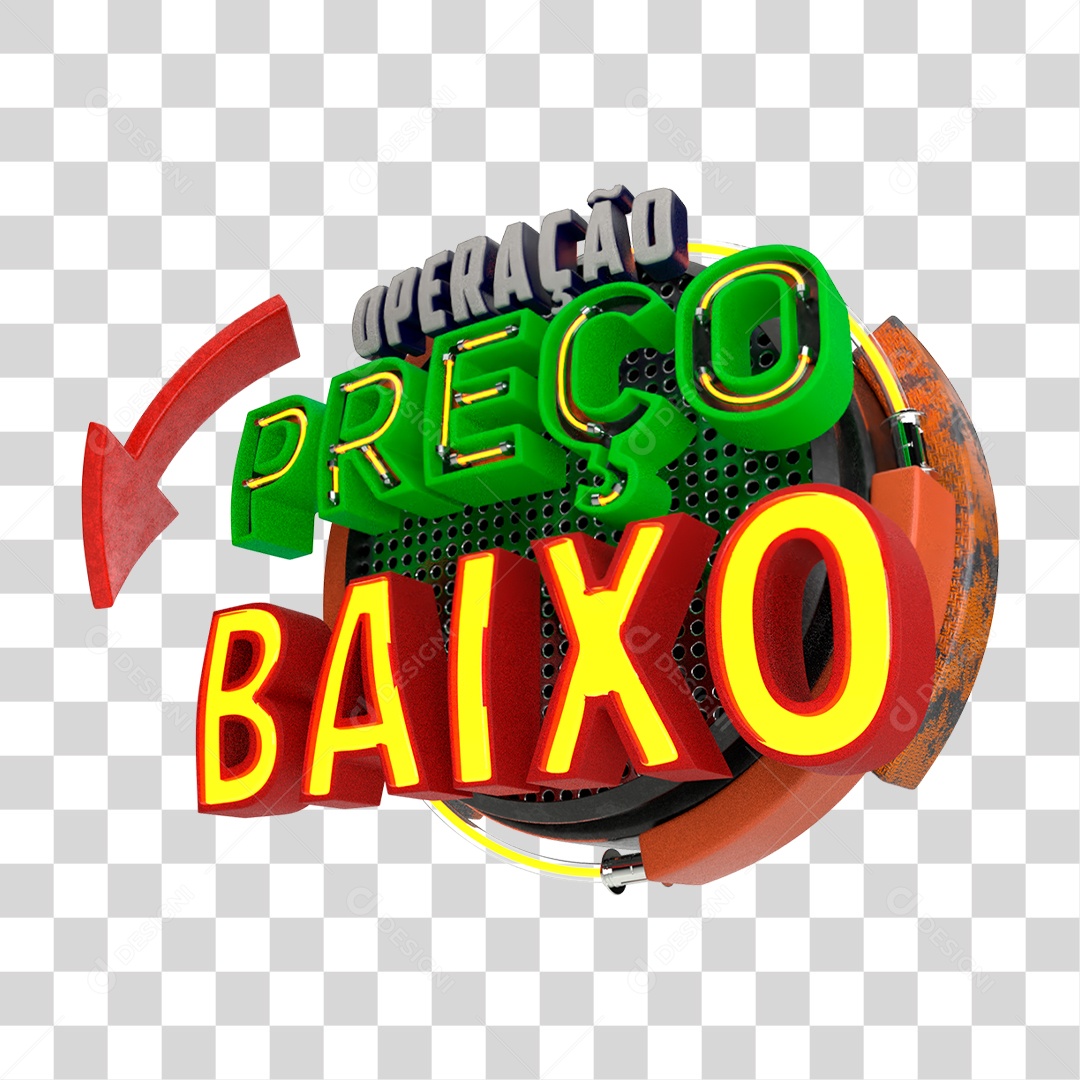 Selo 3D Operação Preço Baixo PNG Transparente