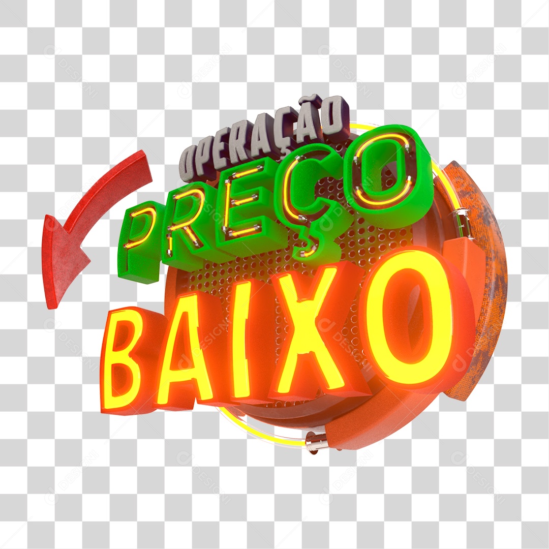 Selo 3D Operação Preço Baixo PNG Transparente