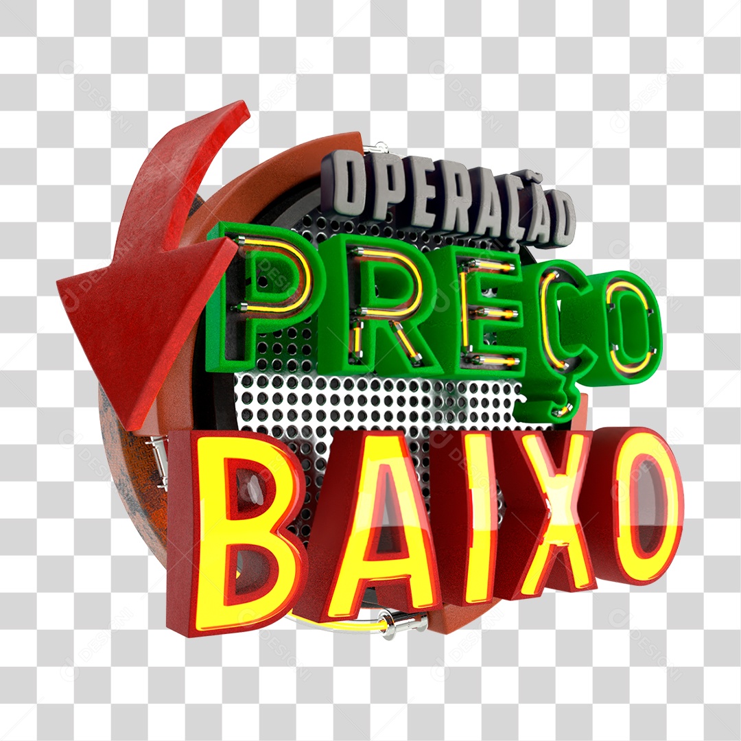 Selo 3D Operação Preço Baixo PNG Transparente