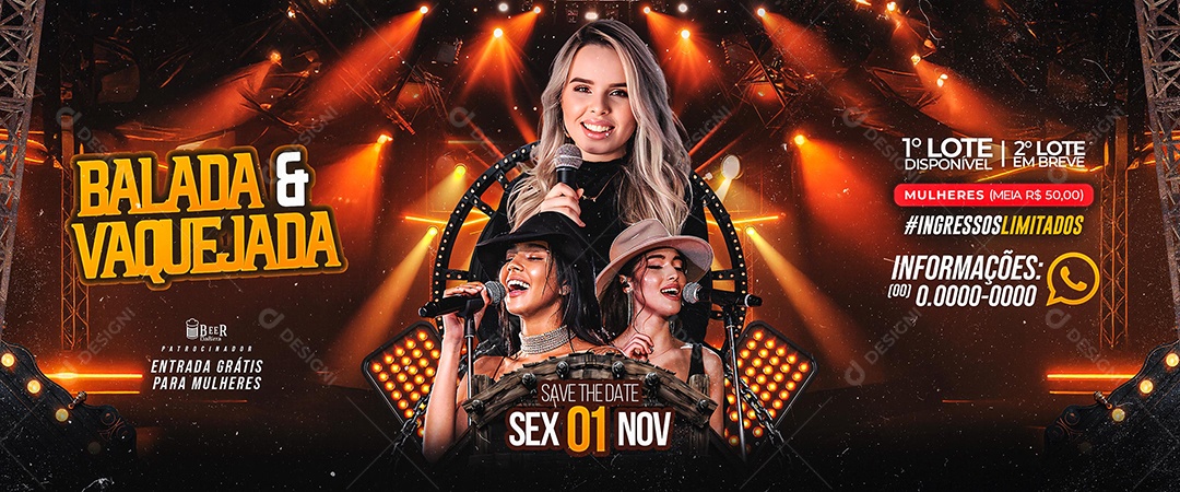 Carrossel Flyer Balada e Vaquejada Social Media PSD Editável