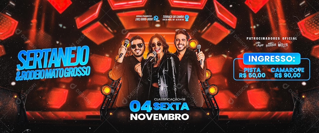 Carrossel Flyer Sertanejo e Rodeio Mato Grosso Social Media PSD Editável