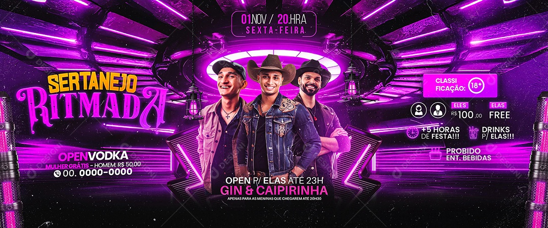 Carrossel Flyer Sertanejo Ritmada Social Media PSD Editável